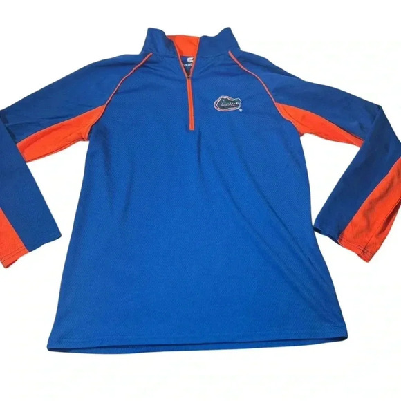 Florida Gators 1/4 Zip Shirt Adult M Blue Orange Long Sleeve Pullover Mens - Picture 4 of 12